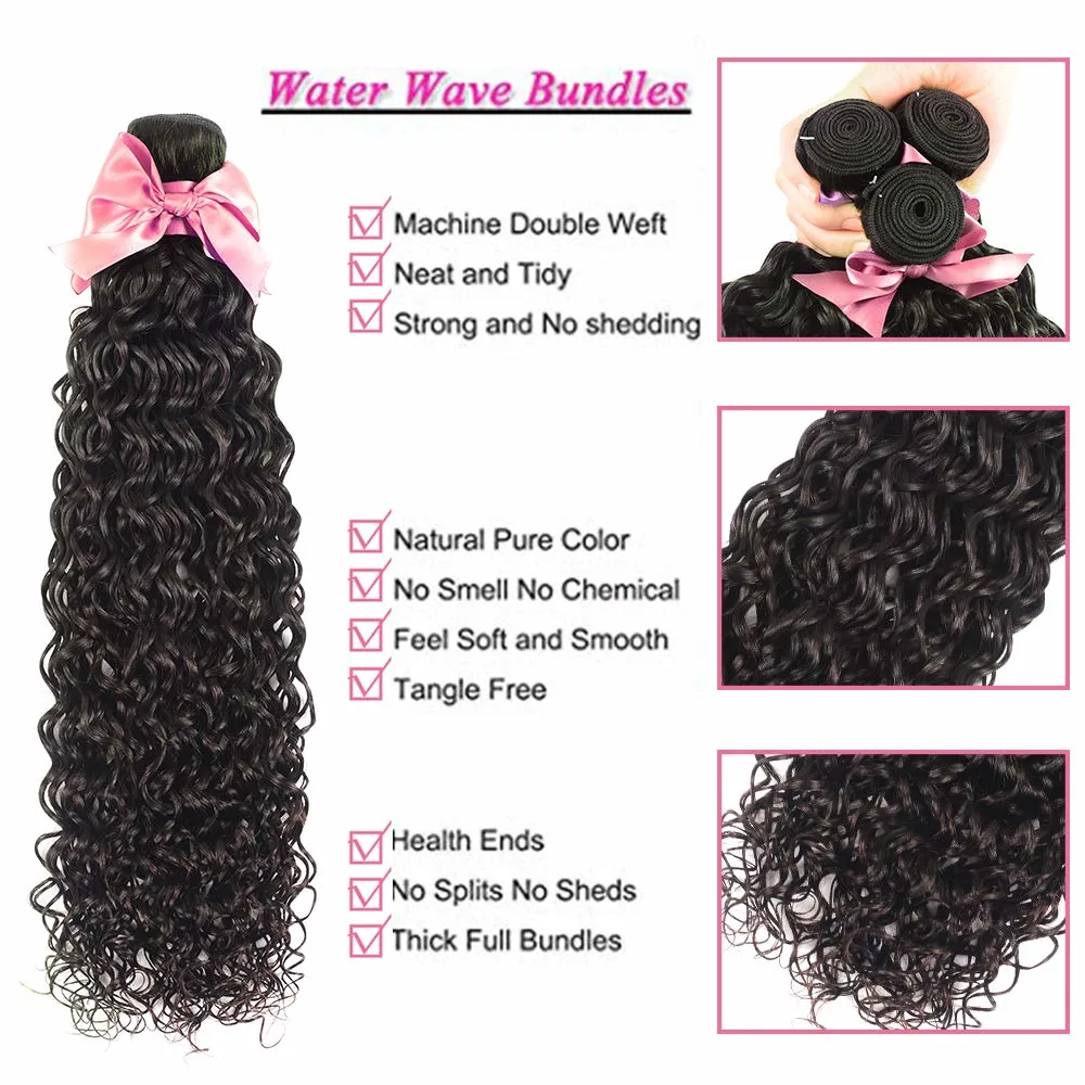 Kbeth Indian Human Hair Weave Water Wave Bundles for Black Woman 2021 Fashion 100% Virgin Best Brazilian 8 Inch Remy Human Hair Extensions in Stock